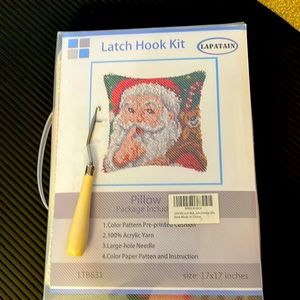 Jolly Santa Latch Hook Kit 17x17 St. Nick Christmas Holliday